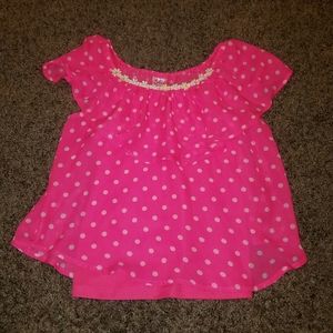 Justice Pink Polka Dot Blouse